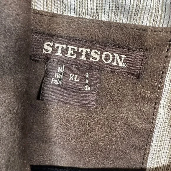 Stetson Western Wear Two-Button Jacket Suede Leather Brown Men's Size XL